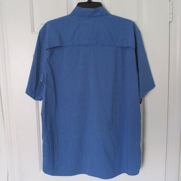 Woolrich Mens S/S Blue Stretch Travelers Quick Dry Active Vented Shirt - Large - Picture 3 of 3